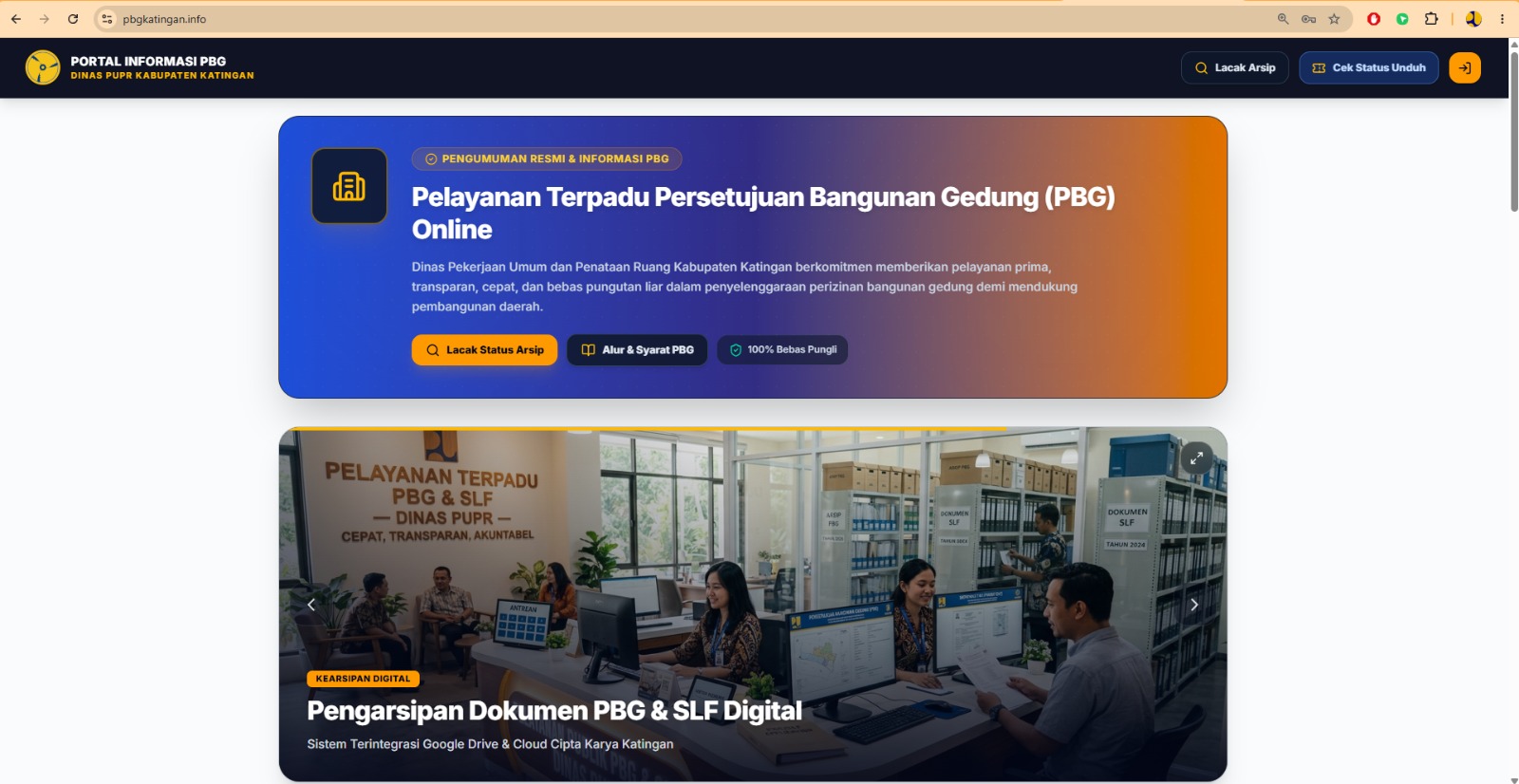 Pelayanan Terpadu Persetujuan Bangunan Gedung (PBG) Online
